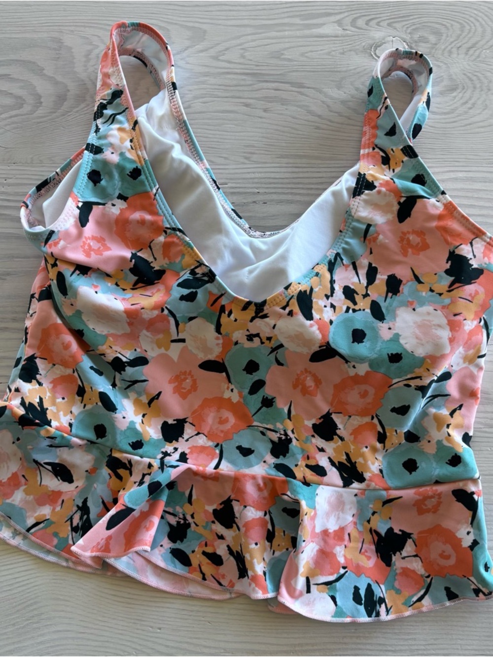 Janelabay V Neck Peplum Tankini Top Size XL - Picture 5 of 7